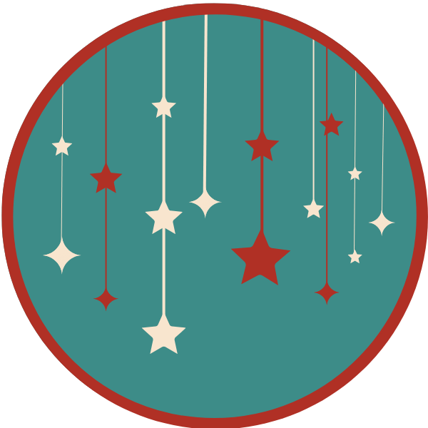 Holiday Style Stars hanging from above